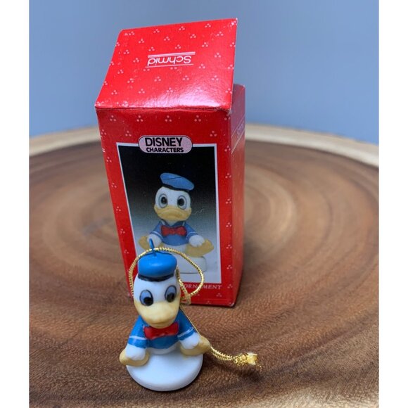 Donald Duck Disney Collectible Ornament By Schmid with Box 1980s - Picture 7 of 8